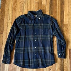 Barbour Dark Blue and Green Plaid Shirt